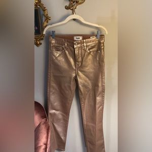 PAIGE cindy metallic cropped jeans size 27
